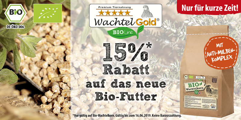 Bio zum Schnupper-Preis - Wachtel Biofutter günstig kaufen