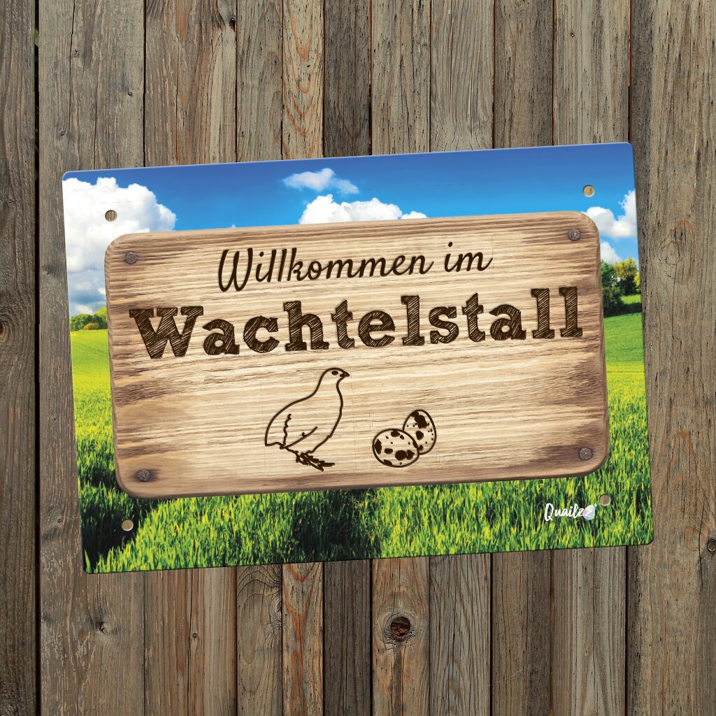 Wetterfestes Türschild « WACHTEL 01 » Schiefer pers Schild Name Wachtelzüchter 