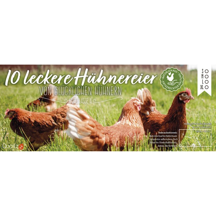Etiketten für 10er Hühnereierschachteln - Motiv 1