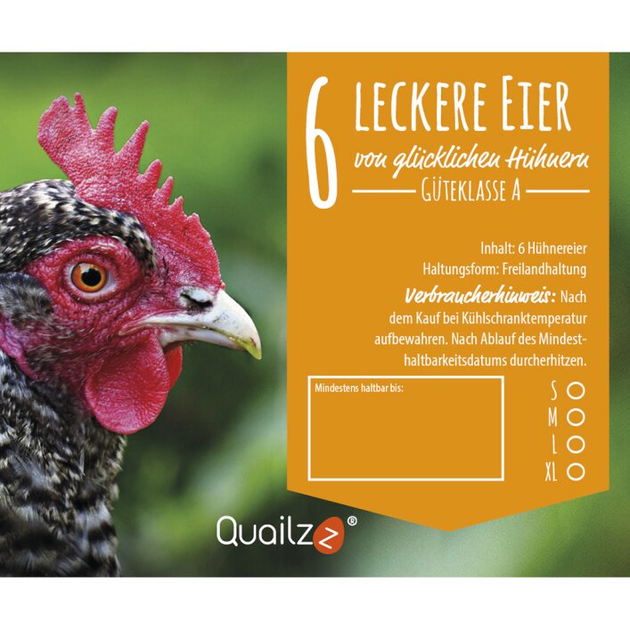 Etiketten für 6er Hühnereierschachteln - Motiv 2