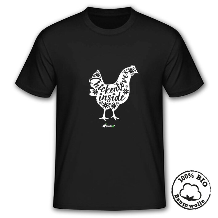 Quailzz® BIO Shirt "Chickenlove" - Men black XXL