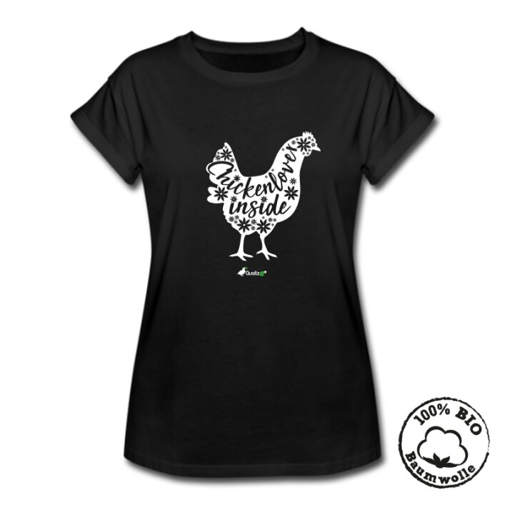 Quailzz® BIO Shirt "Chickenlove" - Women black L