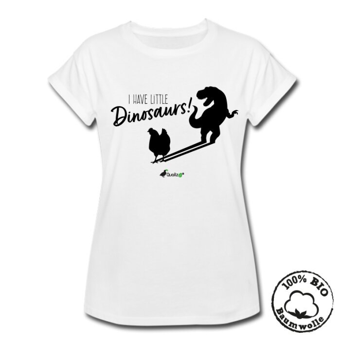 Quailzz® BIO Shirt "Dinosaurs" - Women white XS