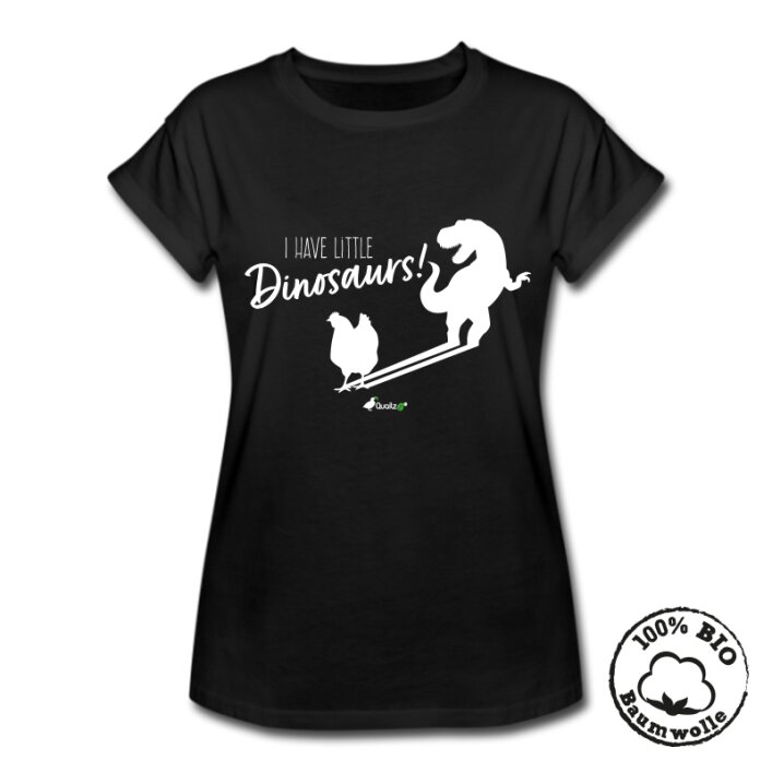 Quailzz® BIO Shirt "Dinosaurs" - Women black XL