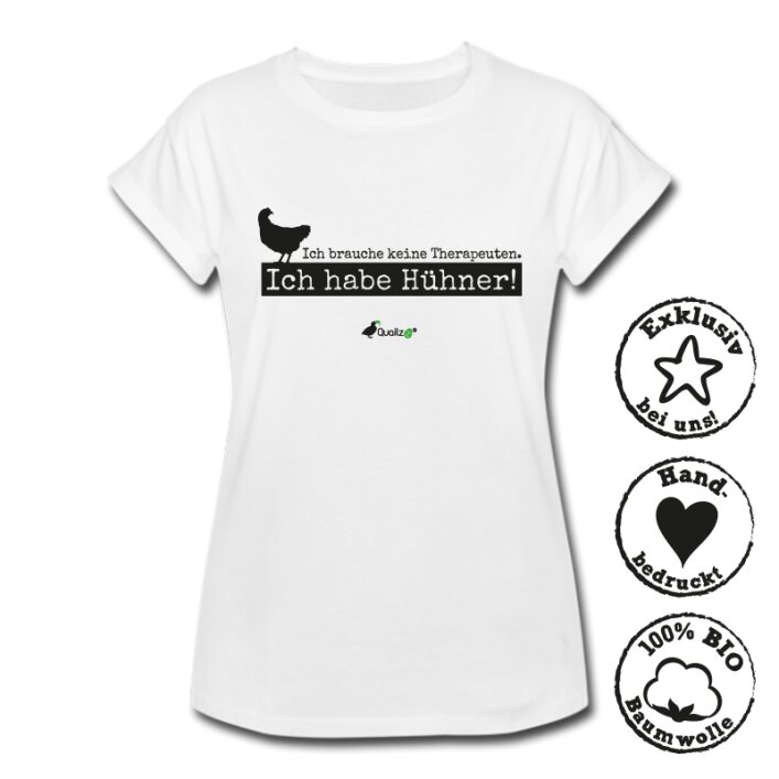 Quailzz® BIO Shirt "Therapeuten Hühner" - Women black S