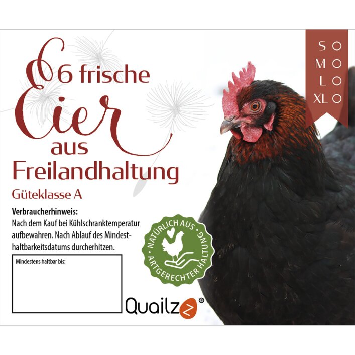 Etiketten für 6er Hühnereierschachteln - Motiv Pusteblume